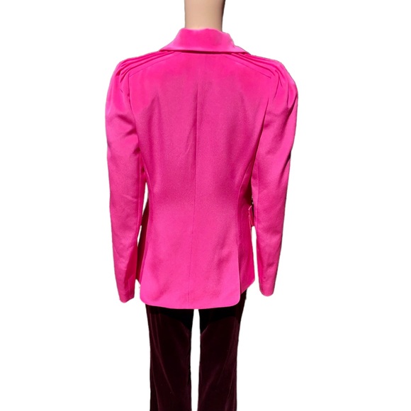 Jean Louis Scherrer bright pink blazer jacket with shoulder detailing Sz 4 - Picture 9 of 13